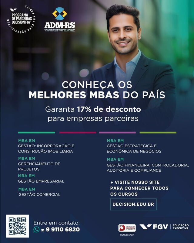 DESCONTO EXCLUSIVO DE 17%: IMPULSIONE SUA CARREIRA COM OS MBAS DA DECISION FGV!